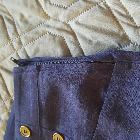 Modcloth Blue Wide Leg Cropped Pants - Size 6 - Picture 4 of 8